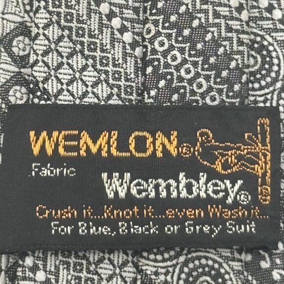 Wemlon Vintage Gray Tie Wembley Fabric 18" Long - Picture 5 of 7